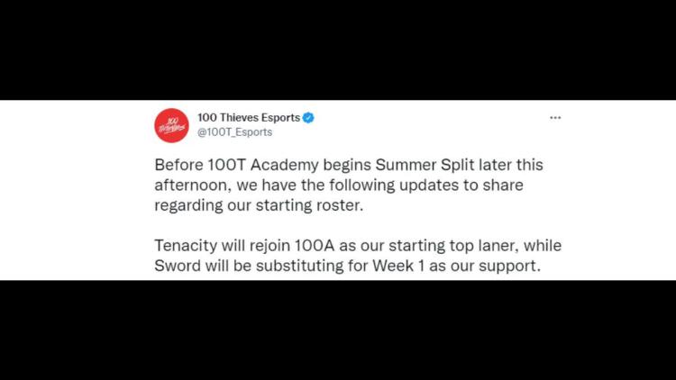 100 Thieves Academy foi alterado