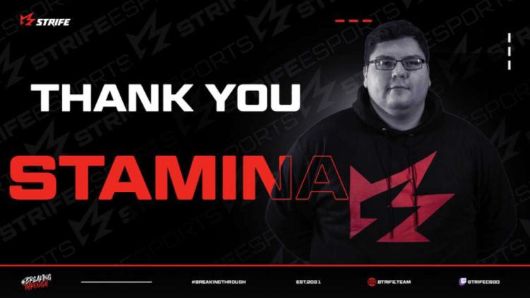 stamina deixou o time titular Strife Esports