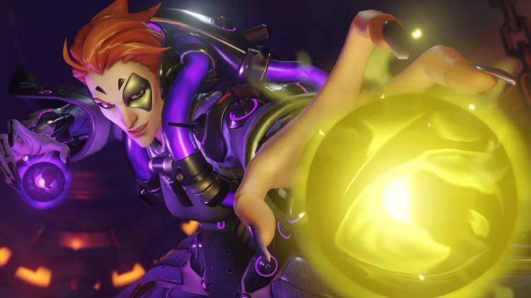 Overwatch 2: O gesto "Boo" de Moira assusta um Genji e faz com que ele gaste sua suprema