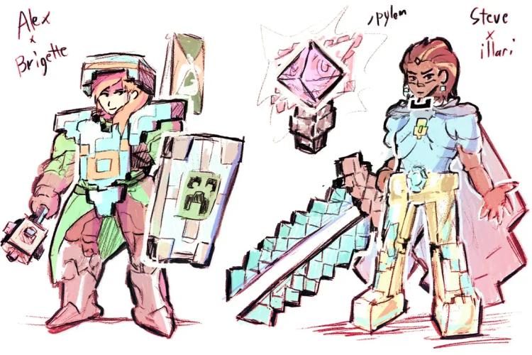 Fã de Overwatch 2 desenha conceitos impressionantes de skin para Minecraft