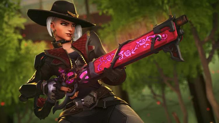 Ashe, a protagonista de Overwatch 2, prepara-se para o lançamento do visual mítico da arma Rosa de Chumbo!