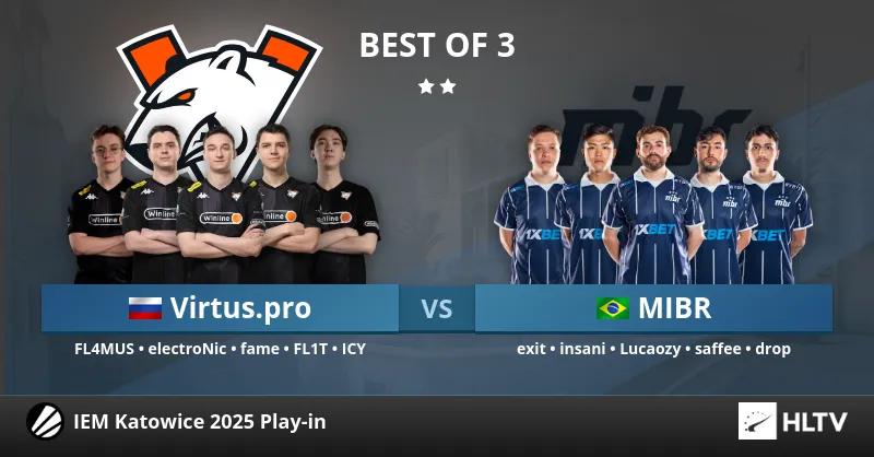 Virtus.pro garante vaga na fase de grupos do IEM Katowice 2025 com vitória dominante sobre o MIBR