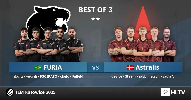 Astralis triunfa sobre a FURIA Esports em uma emocionante semifinal da chave inferior no IEM Katowice 2025