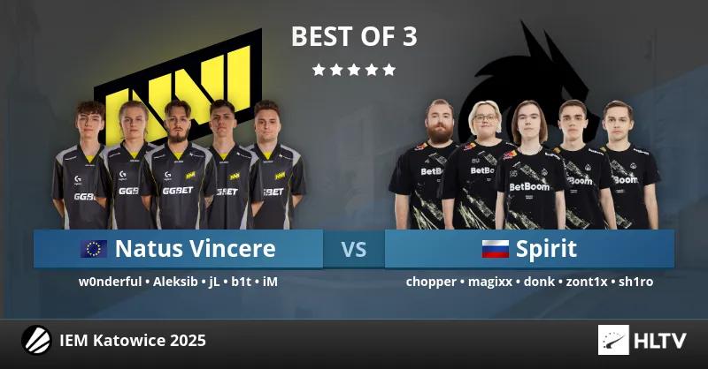 Vitória louca da NAVI sobre a Team Spirit nas Semifinais do Upper Bracket, garantindo o seu lugar na próxima fase do IEM Katowice 2025