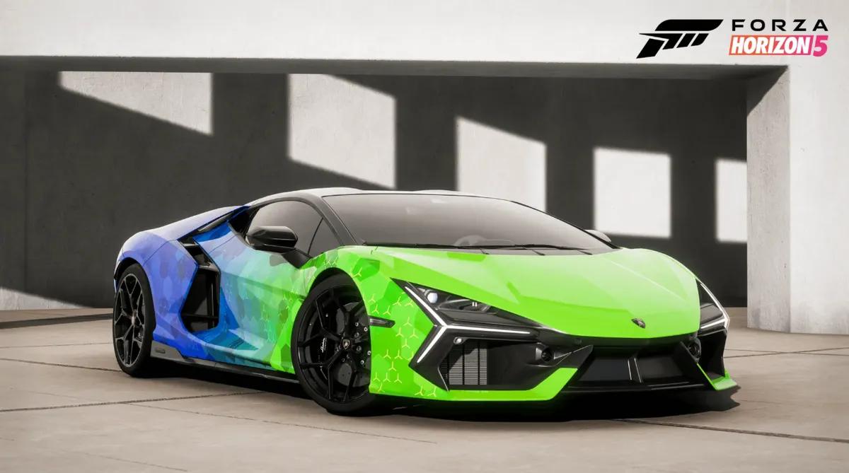 Lamborghini Revuelto recebe um design exclusivo para celebrar o lançamento de Forza Horizon 5 na PlayStation 5