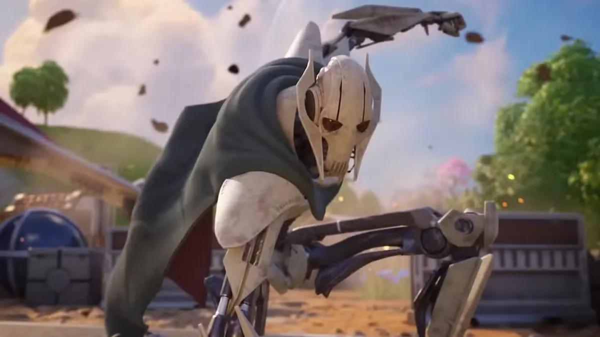 Fuga de Fortnite revela o rosto do General Grievous sem máscara com detalhes impressionantes