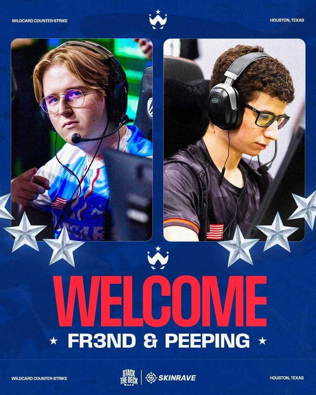 Wildcard anuncia os substitutos de stanislaw e phzy: Peeping e fr3nd juntam-se ao plantel principal do CS2