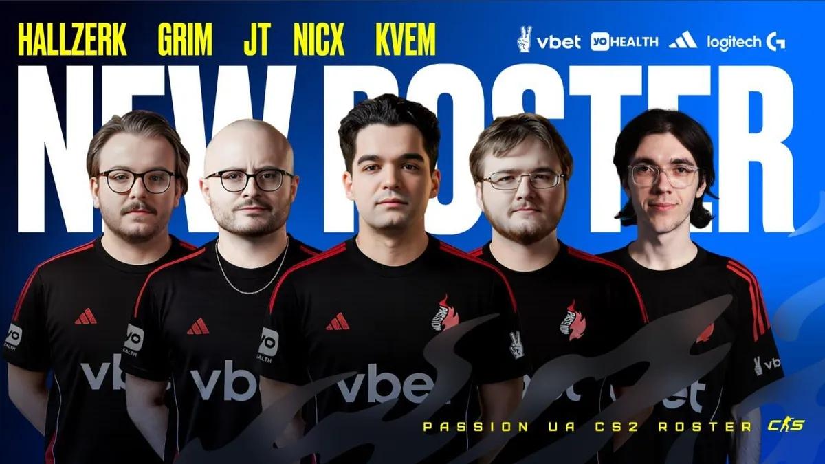 Oficial: Passion UA revela a nova equipa do CS2 com o quarteto Complexity e Kvem
