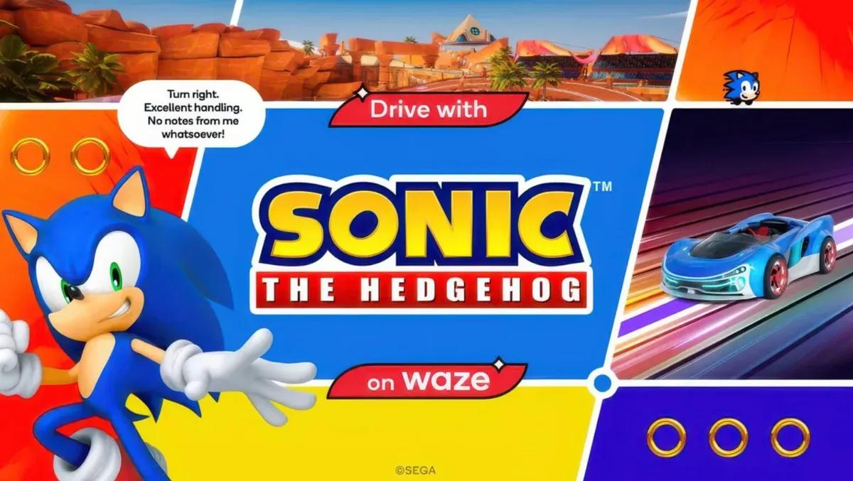 Sonic the Hedgehog entra no Waze como o seu novo companheiro de condução