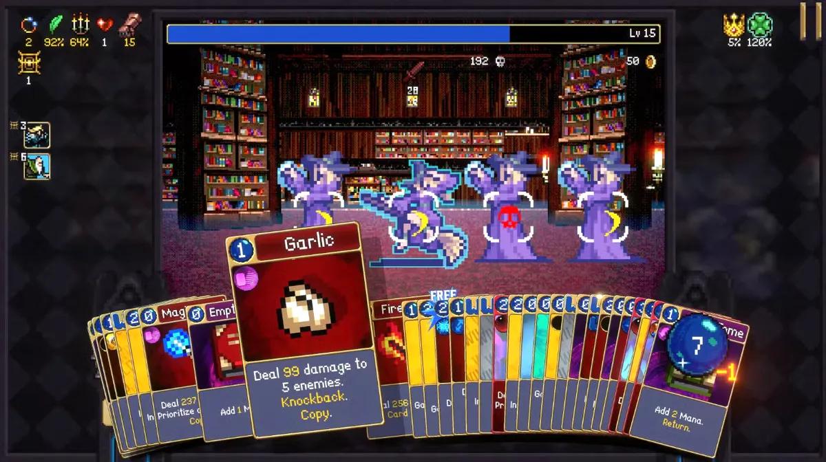 Os criadores de Vampire Survivors revelam um novo spin-off de Deck-Building Roguelike