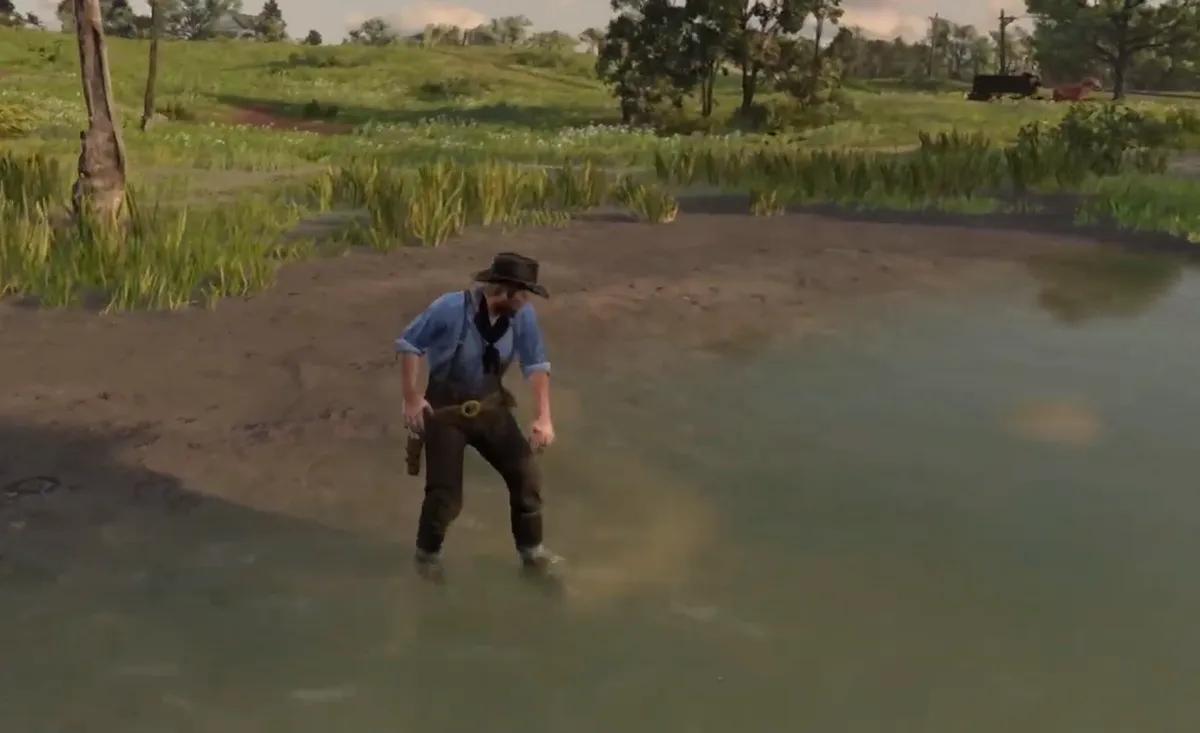 Mod para Red Dead Redemption 2 adiciona lavagem adequada em rios e lagos.
