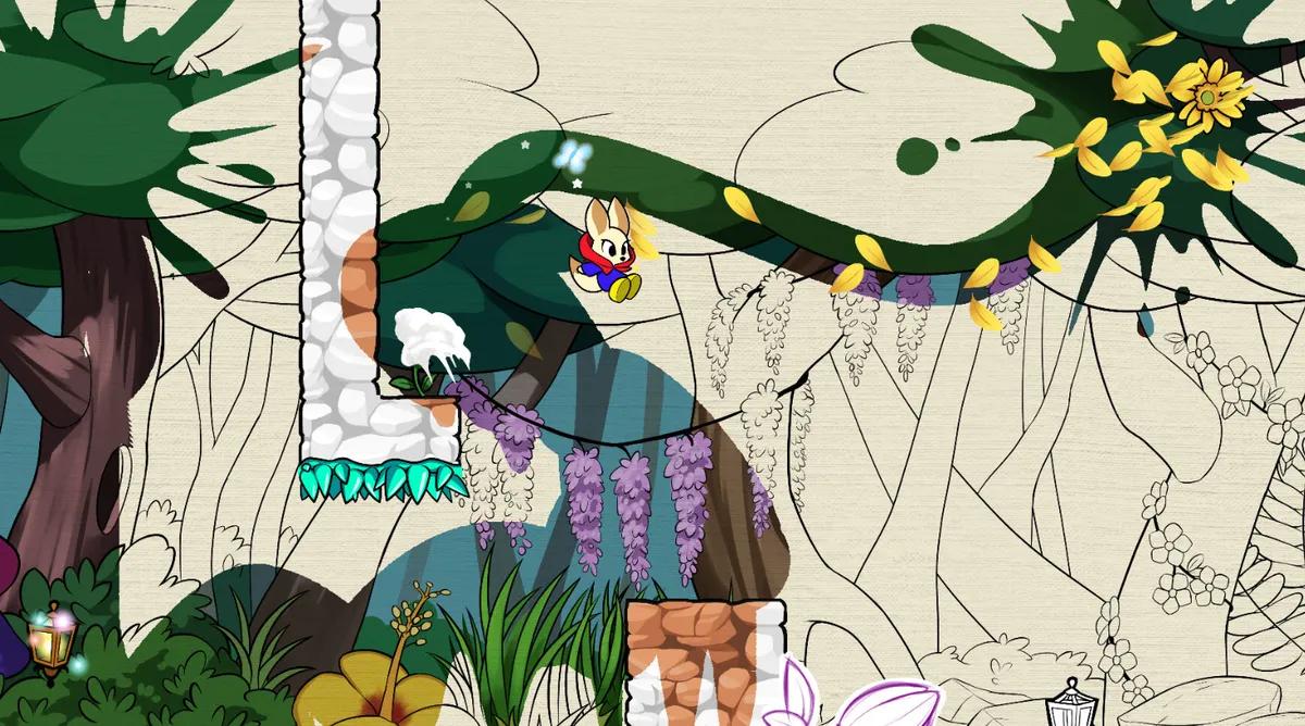 Pigment traz um jogo de plataforma totalmente gratuito para o Steam, sem monetização.