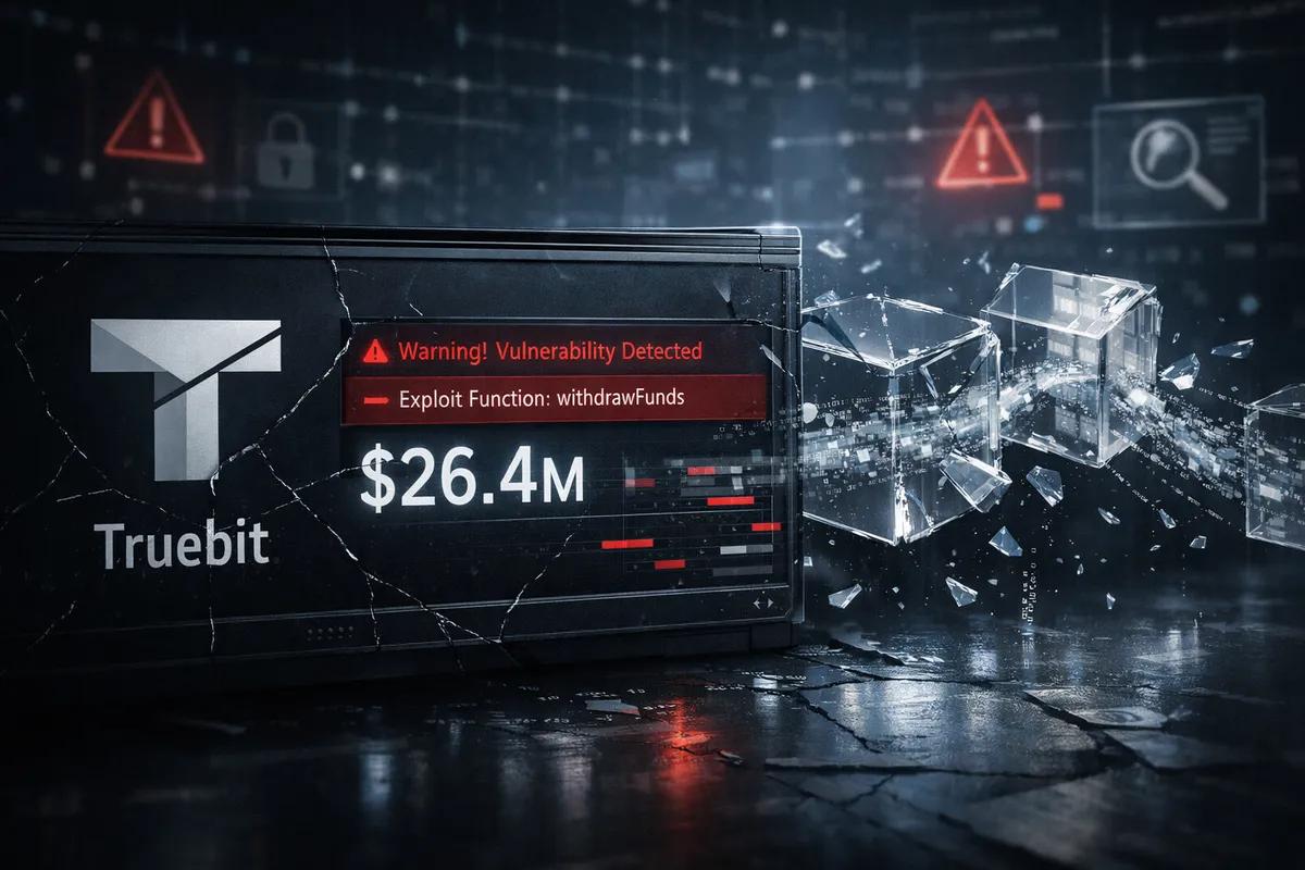 Primeiro grande hack de 2026: o protocolo Truebit perde US $ 26,4 milhões devido à vulnerabilidade do contrato inteligente