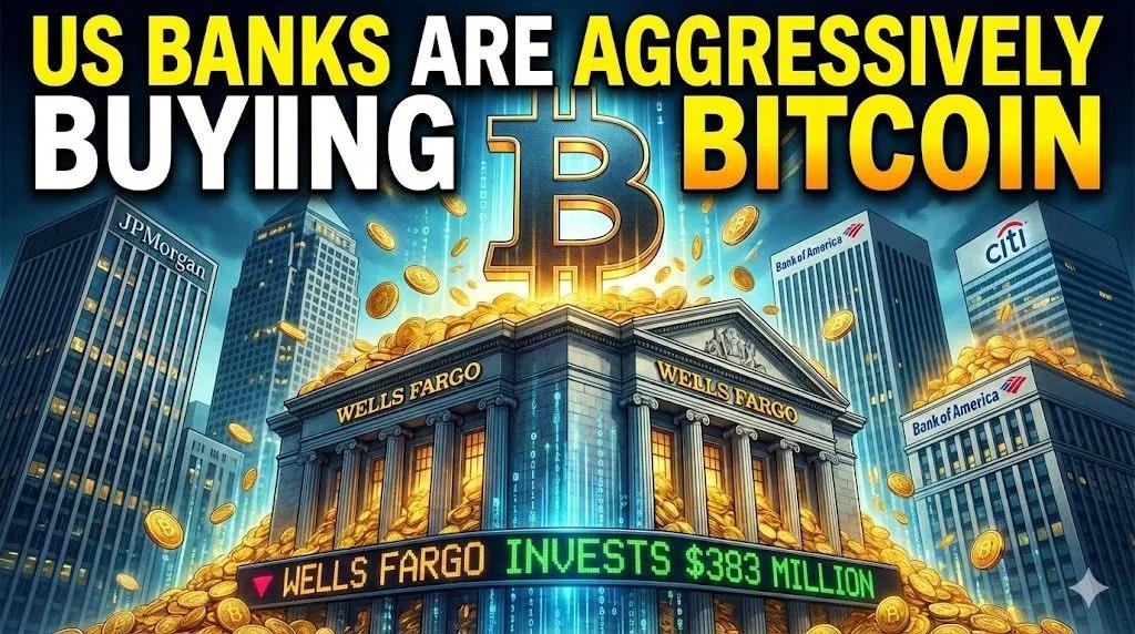 Os bancos dos EUA estão a comprar agressivamente Bitcoin: Wells Fargo investe 383 milhões de dólares