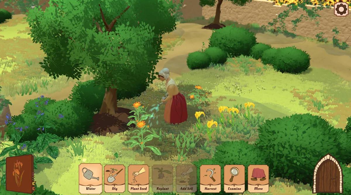Jogo de jardinagem acolhedor O Jardim da Abadessa combina botânica real com um terreno de espionagem do século XVII