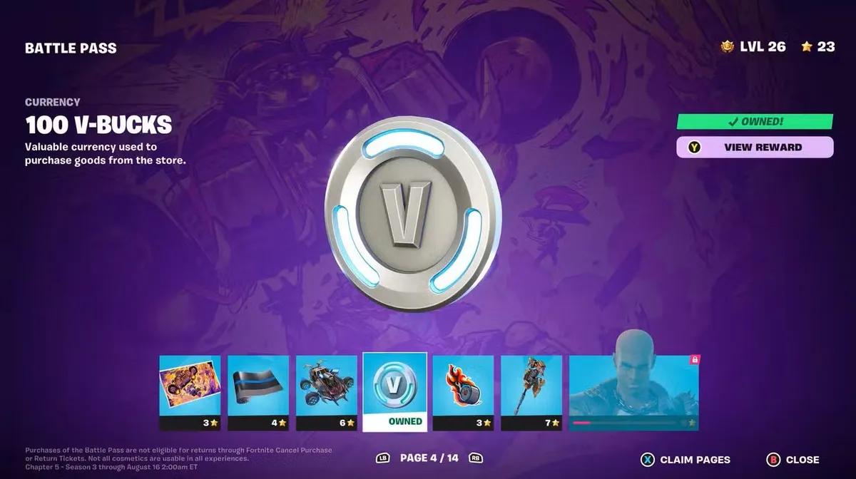 Fortnite anuncia alterações ao preço dos V-Bucks e às recompensas do Passe de Batalha