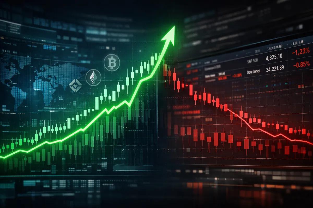 As criptomoedas têm um desempenho superior ao da bolsa de valores dos EUA