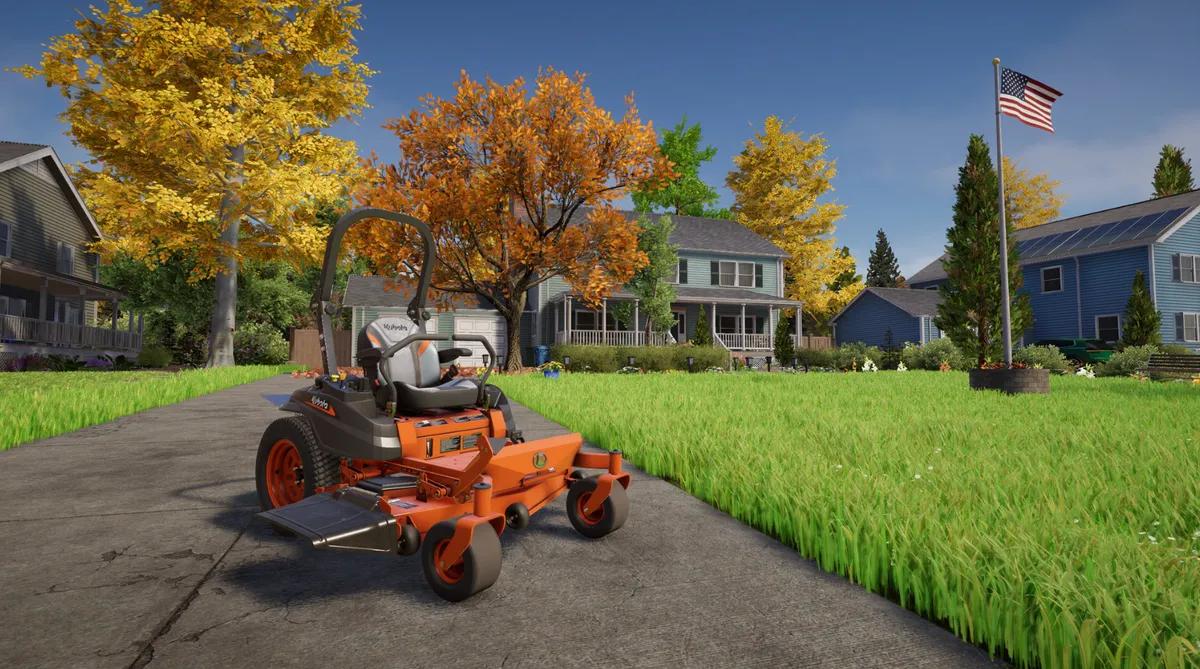 Será esta a melhor grama dos jogos? A Skyhook Games revela Lawn Mowing Simulator 2 com tecnologia de grama aprimorada e ambientação nos EUA.
