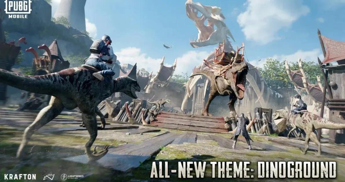 PUBG Mobile 4.4 - O modo Dinoground está de volta com dinossauros montáveis