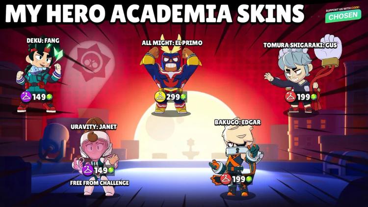 Brawl Stars x My Hero Academia — Todas as skins reveladas para a temporada da Patrulha Estelar