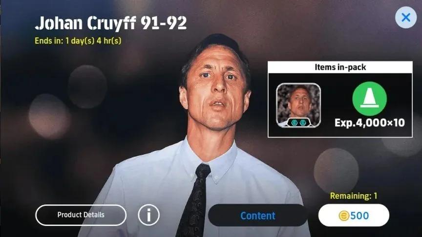eFootball adiciona Johan Cruyff — Novo estilo de jogo Link-Up e pacote de treinador