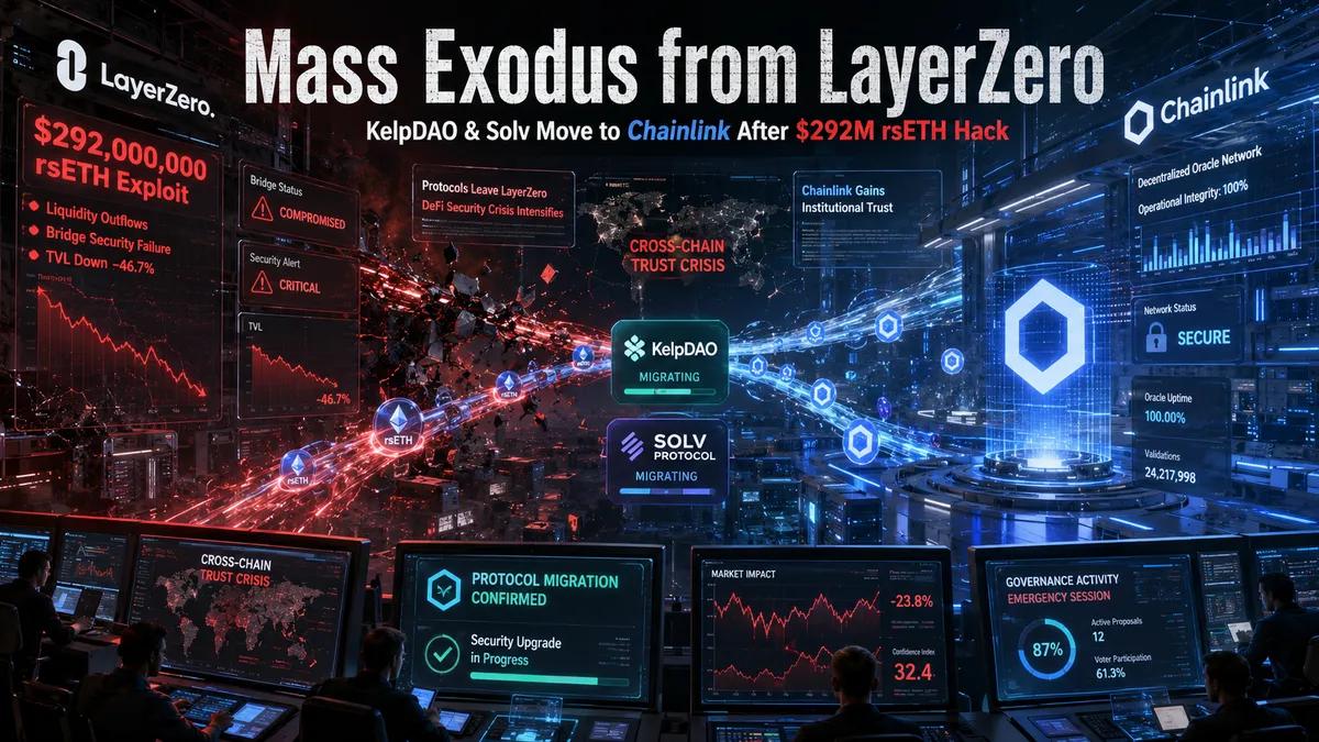 Êxodo em massa de LayerZero: KelpDAO e Protocolo Solv migram para Chainlink após hack de $292M rsETH