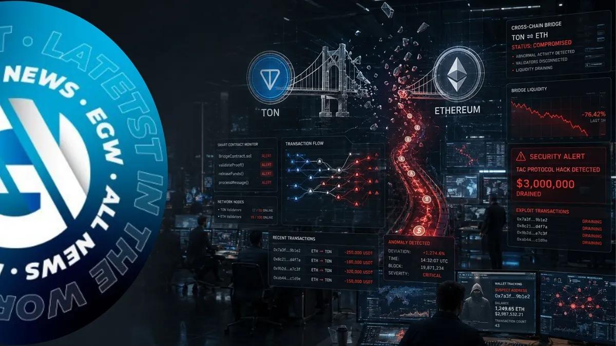 Hackers drenam mais de US $ 3 milhões da ponte de cadeia cruzada do protocolo TAC entre TON e ETH