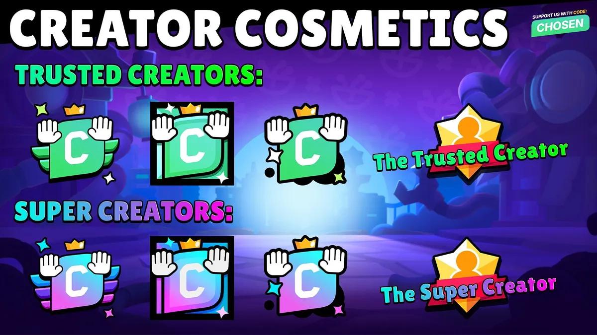 A atualização 68 do Brawl Stars adiciona emblemas de criador e novos itens cosméticos.