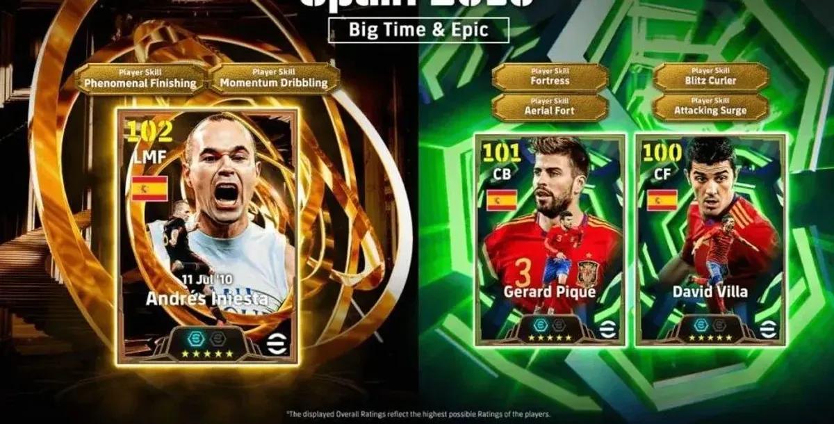 A atualização do eFootball 2026 inclui o Pacote Épico Espanha 2010 e a Fase 13 da Liga