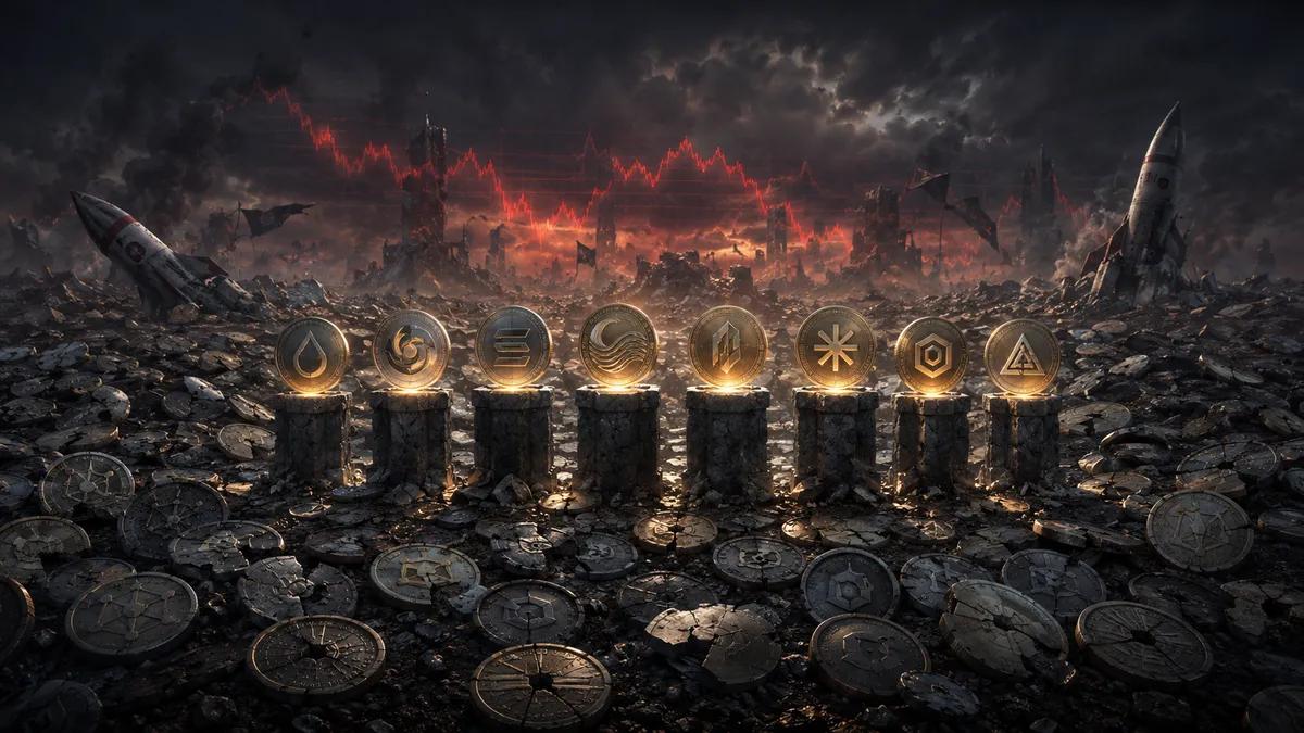 Apenas 8 das 113 principais altcoins lançadas desde 2024 continuam a ser negociadas acima do seu preço de lançamento