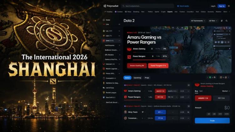 Código promocional da Polymarket EGWNEWS: Deposite 10 $ e receba 20 $ nas previsões dos vencedores do The International do Dota 2