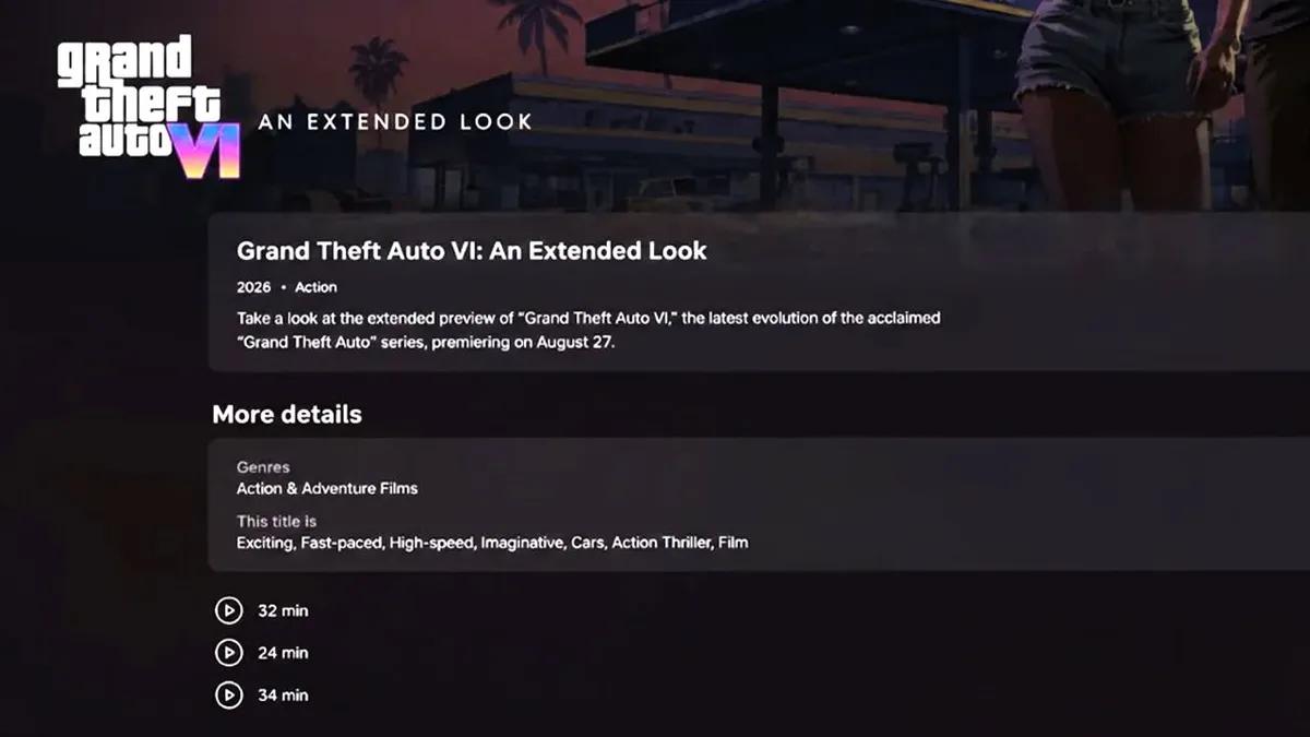 Rumores sugerem que Grand Theft Auto VI: An Extended Look terá três episódios separados na Netflix