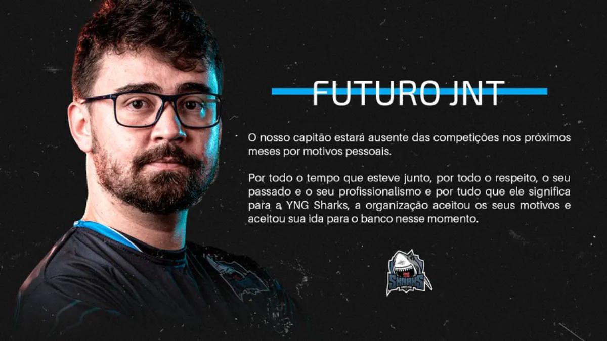 jnt deixou o time titular Sharks Esports