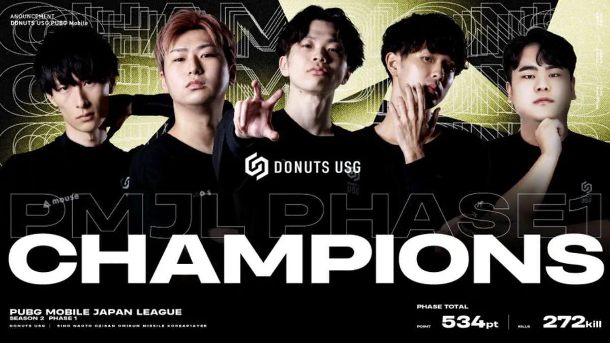 Donuts USG tornou-se o campeão PUBG Mobile Japan League Season 2: Phase 1