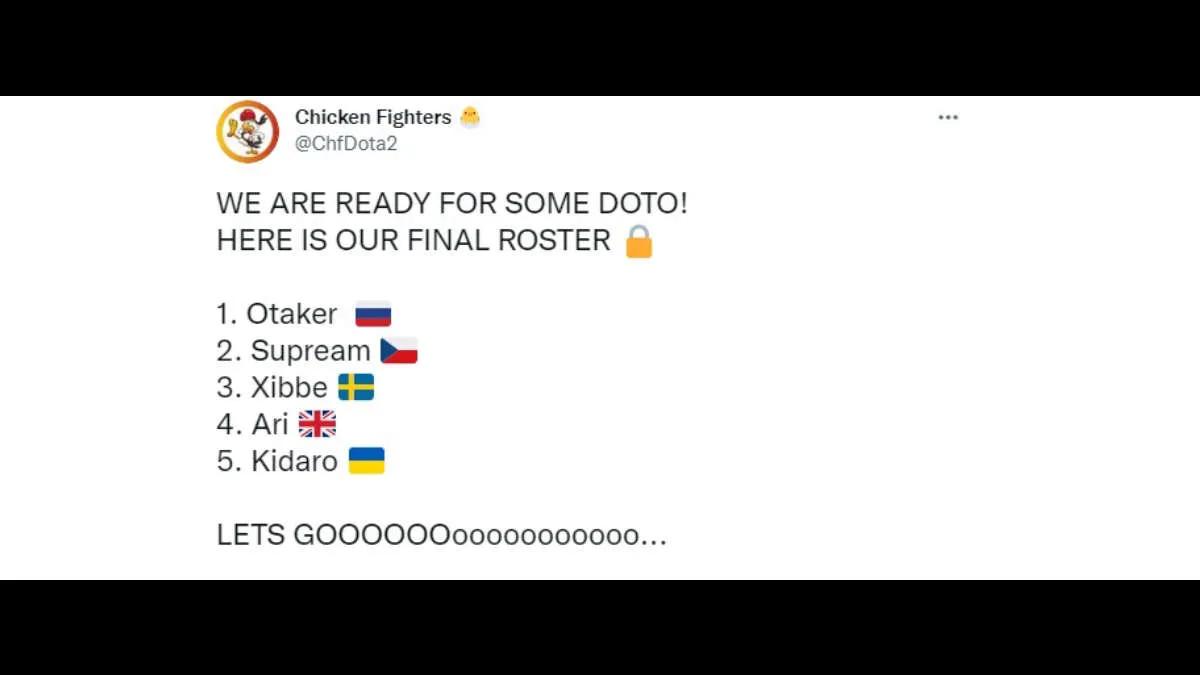 Chicken Fighters completou a lista de Dota 2