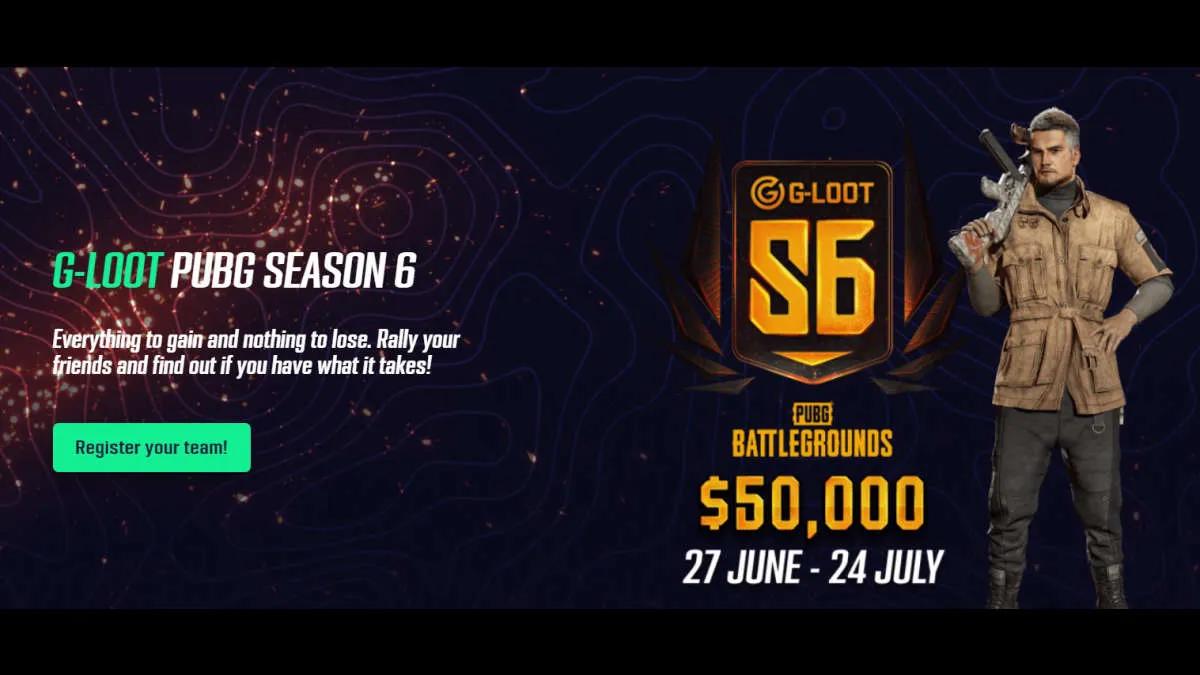 Anúncio feito G-Loot PUBG Season 6