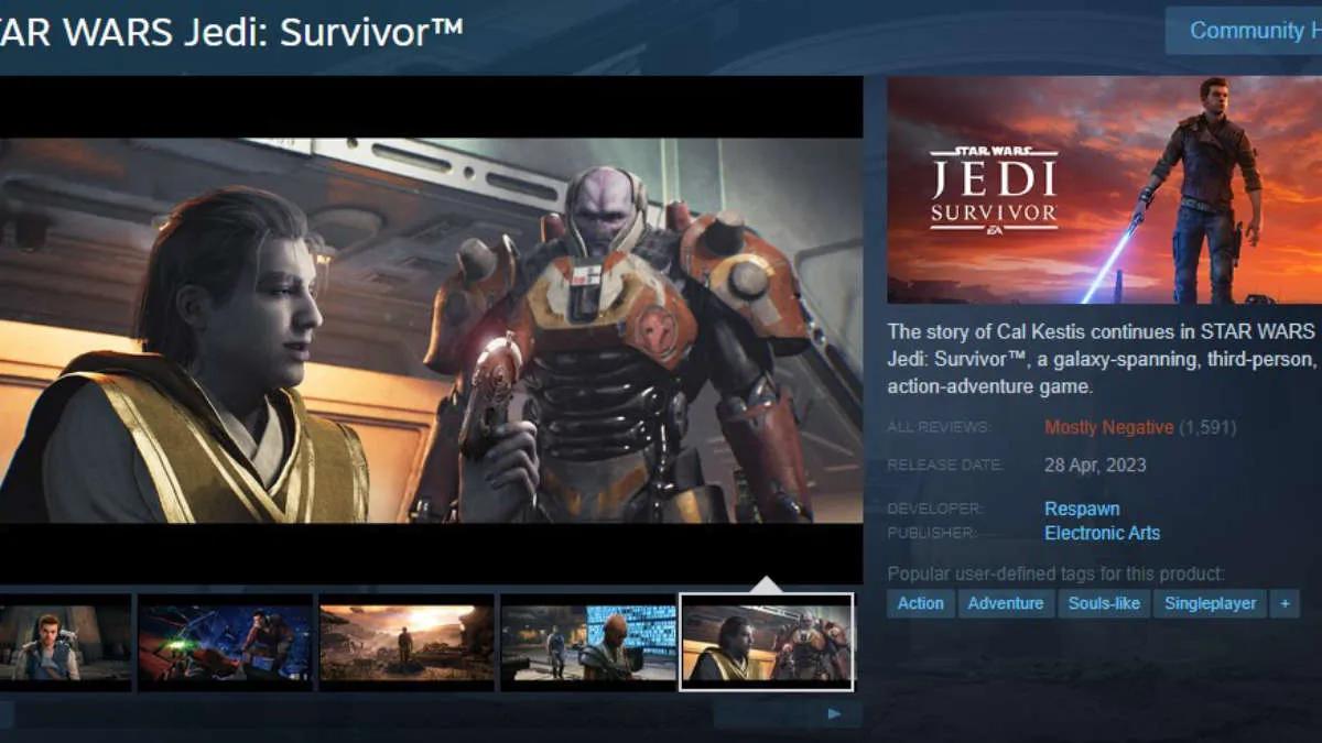 Less than a third of players on Steam were satisfied with the release of the game Star Wars Jedi Survivor