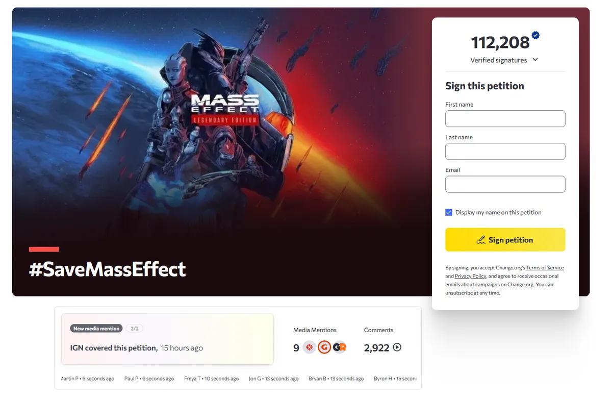 Fãs lançaram uma petição em defesa de Mass Effect 5 — ela já arrecadou mais de 100.000 assinaturas