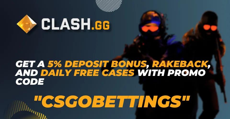 Código promocional Clash.GG “CSGOBETTINGS”, casos grátis e ofertas de bônus de afiliados: vale a pena?