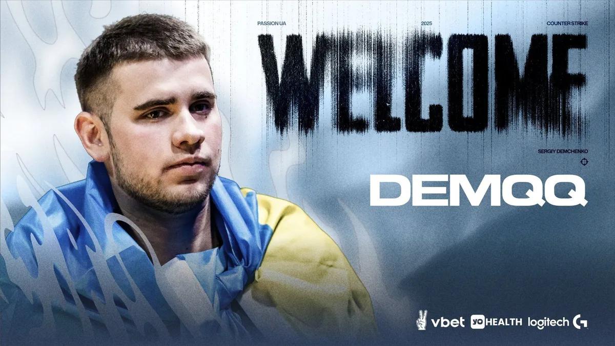 DemQQ, jogador ucraniano de Esports, junta-se à equipa do Passion UA CS2