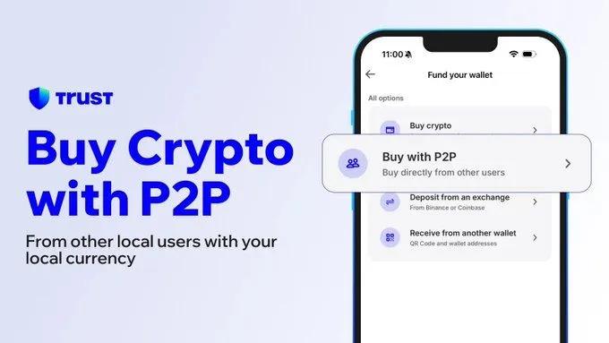 Trust Wallet lança serviço P2P para negociação de criptomoedas em mais de 150 países