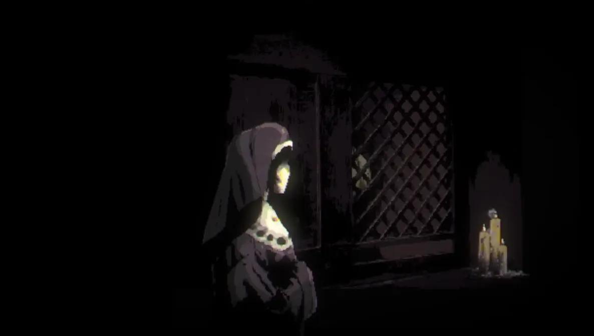 Uma freira abandonada caminha por sistemas e sombras