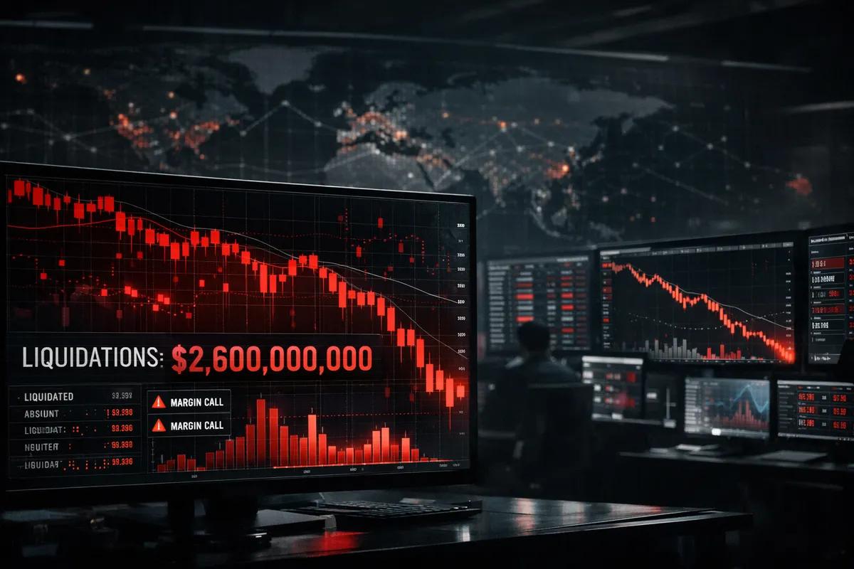 Queda maciça do mercado de criptografia: US $ 2.6 bilhões em liquidações em um dia devido às perdas da estratégia