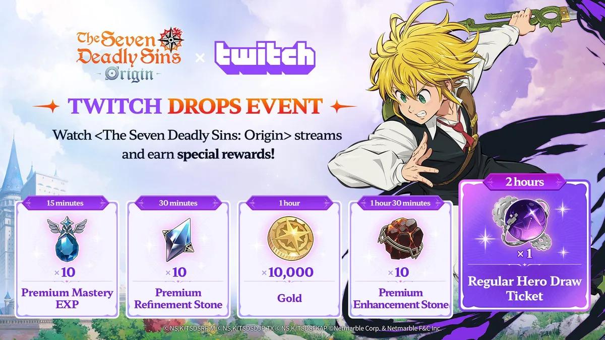 Netmarble anuncia evento Twitch Drops para The Seven Deadly Sins: Origem