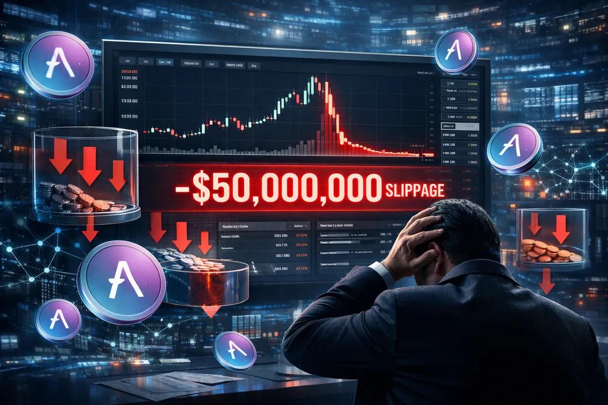 Menos 50 milhões de dólares num só clique: A baleia perde uma fortuna na compra de $AAVE devido a uma derrapagem extrema