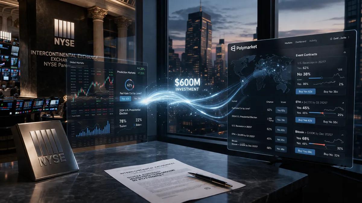 A Intercontinental Exchange (empresa controladora listada na NYSE) investe mais US$ 600 milhões na Polymarket.