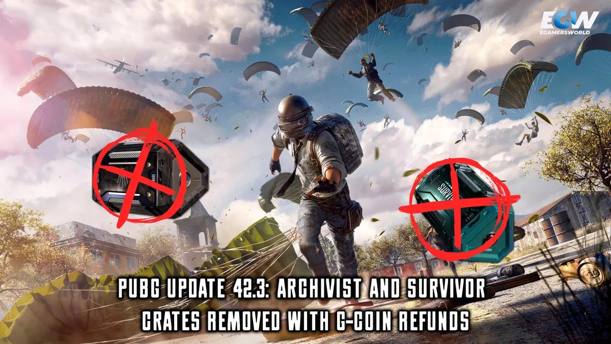 Atualização 42.3 do PUBG: Caixas «Archivist» e «Survivor» removidas com reembolsos em G-Coins