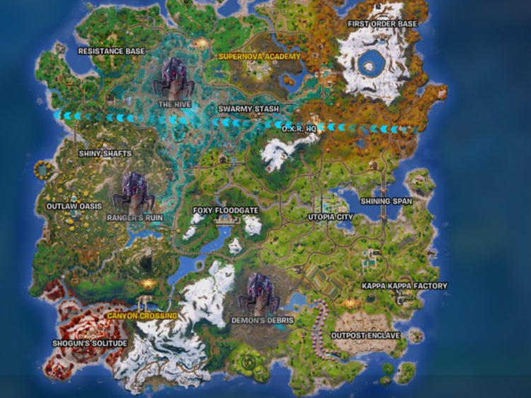 Todos os chefes no Fortnite Capítulo 6 Temporada 4 - Localizações, estratégias e recompensas 1