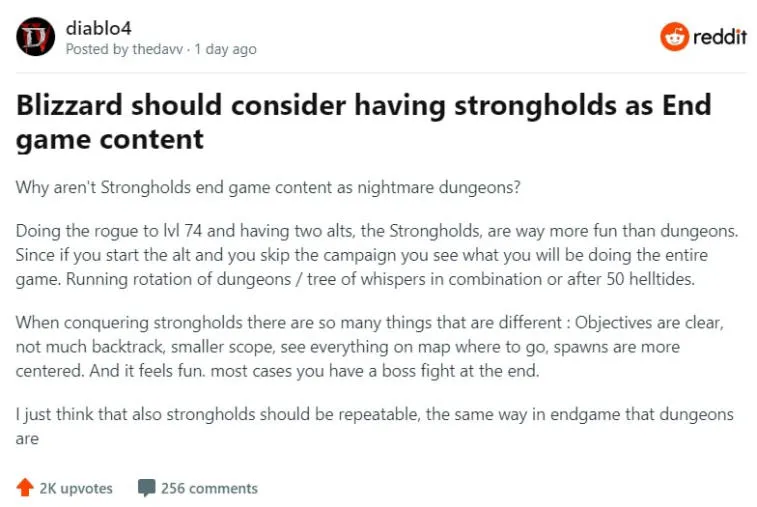 Diablo 4 Players Propose Exciting Endgame Content Expansion. Photo 1